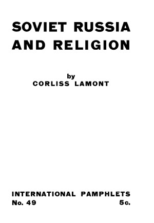 'Soviet Russia and Religion' (pamphlet cover).