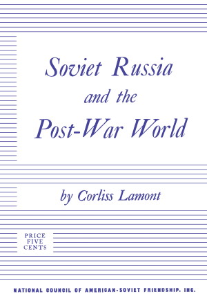 'Soviet Russia and the Post-War World' (pamphlet cover).