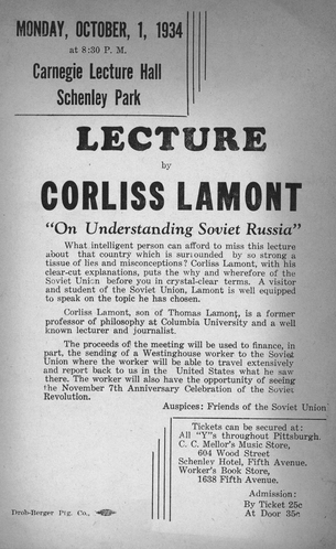 'On Understanding Soviet Russia' (lecture flyer).