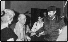 Beth and Corliss Lamont with Fidel Castro